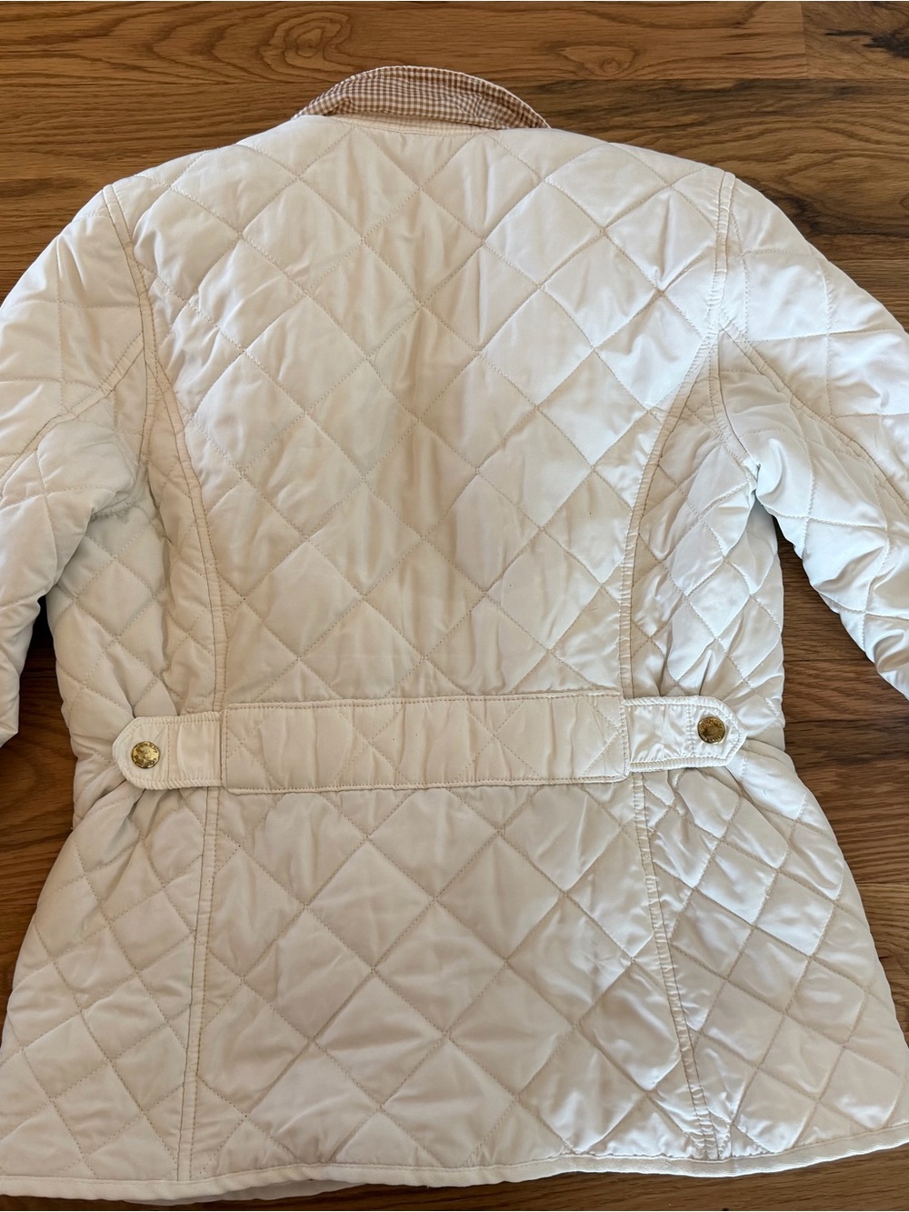 crown & ivy Quilted Cream Jacket with Gold Buttons - Picture 2 of 6